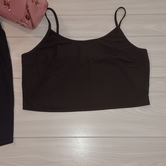 Athleisure Casual Sports Two-Piece High Elastic U-Shaped Sleeveless Camis Shorts - Picture 9 of 16